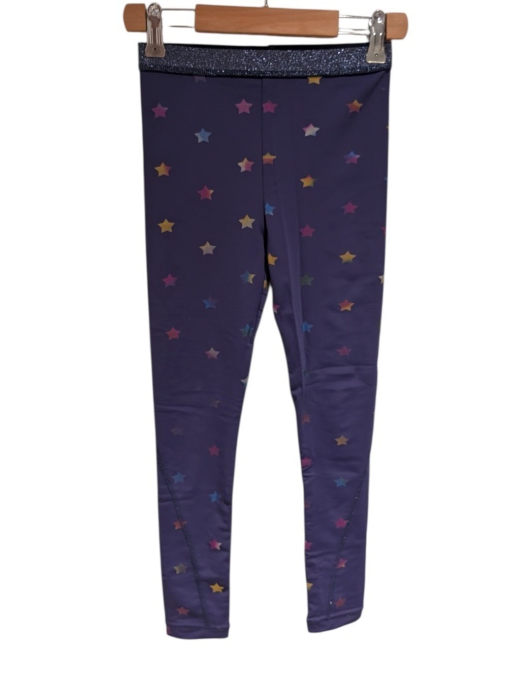 STELLA MCCARTNEY blue with metallic stars leggings - size 10